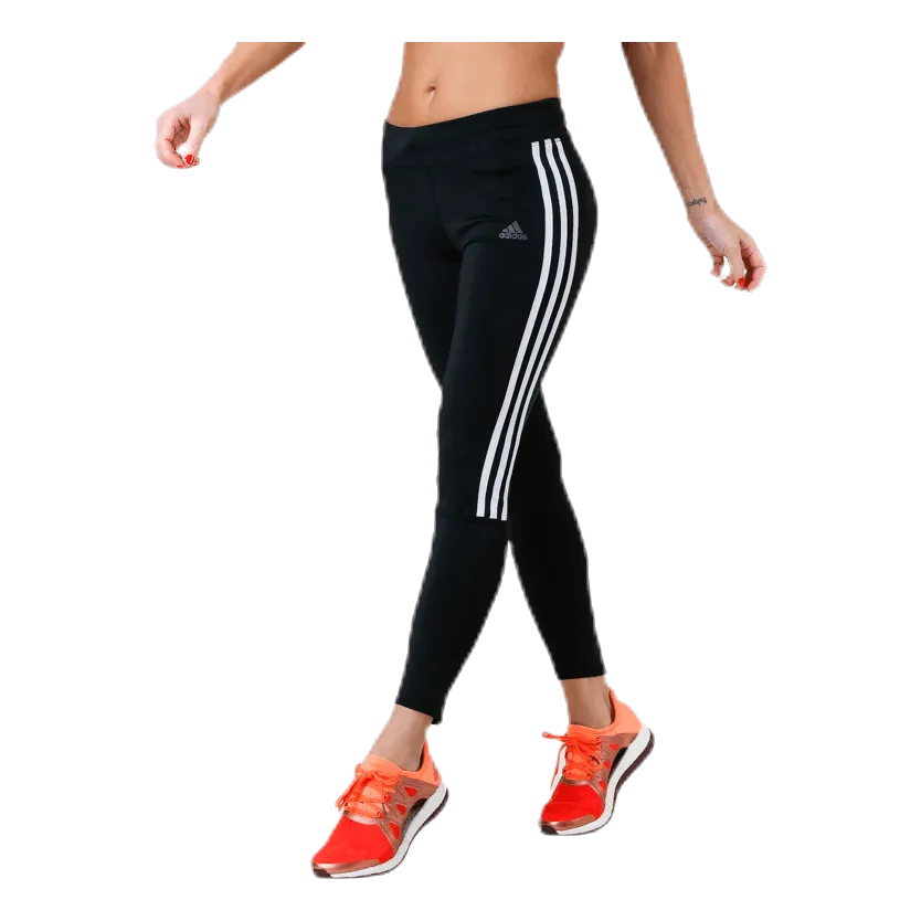 Adidas Adidas Run It Tight 7/8 3 Stripe Women Black / White