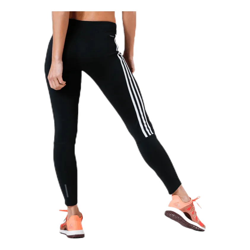 Adidas Adidas Run It Tight 7/8 3 Stripe Women Black / White
