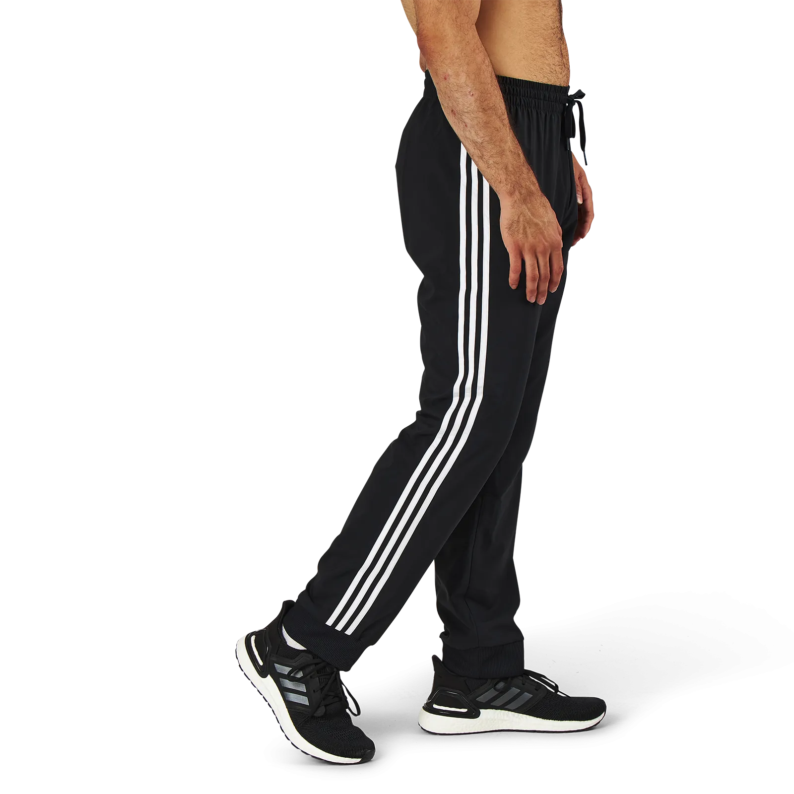Adidas Essentials Tapered Cuff 3 Stripes Pants Black