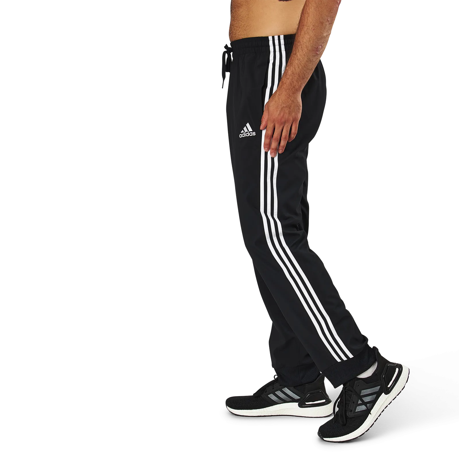 Adidas Essentials Tapered Cuff 3 Stripes Pants Black