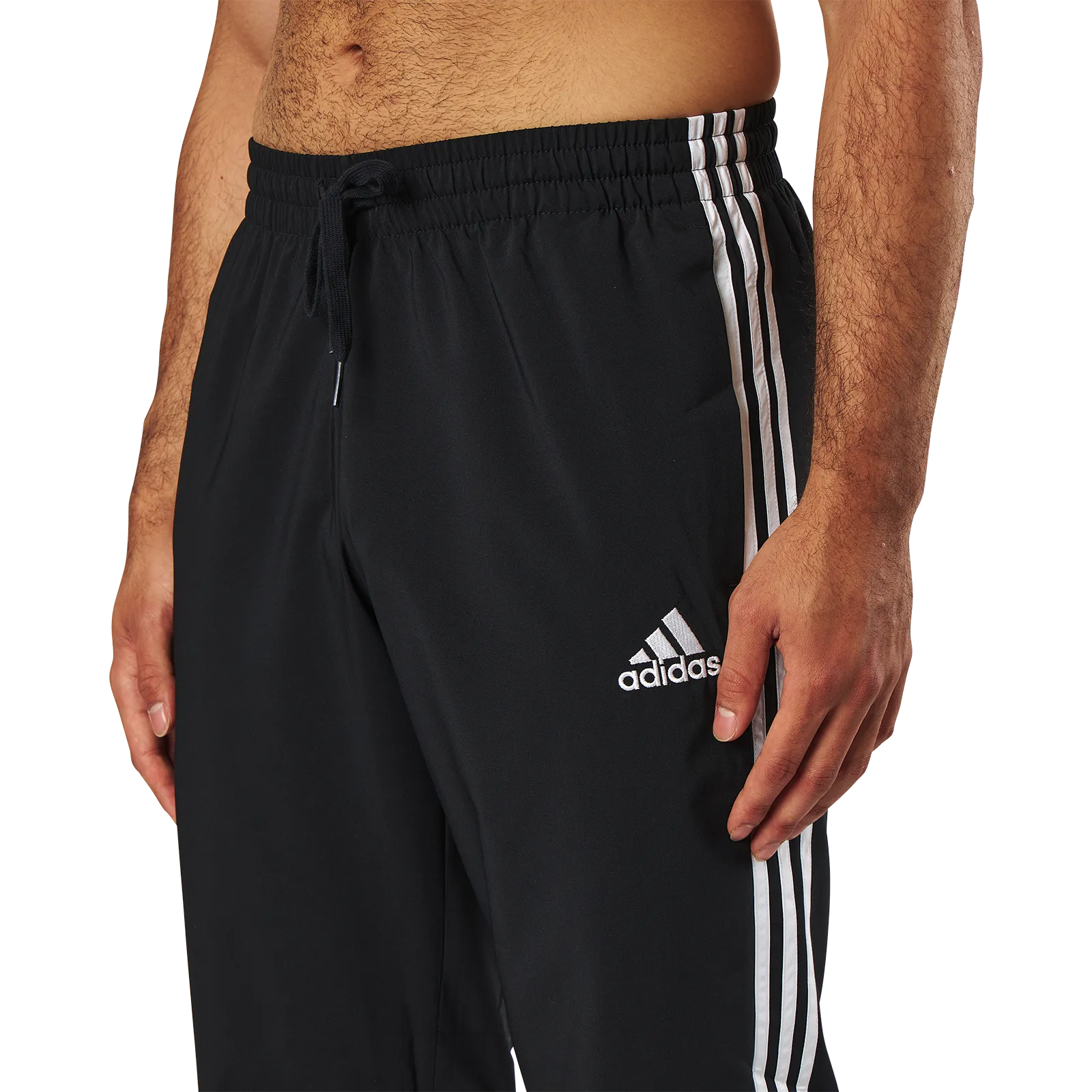 Adidas Essentials Tapered Cuff 3 Stripes Pants Black