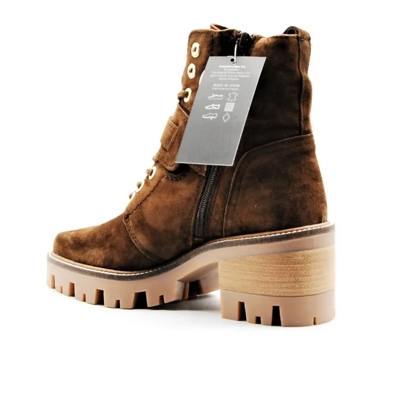 ALPE Arabica 4091 1133 Marrón. Botín cordones hebilla mujer