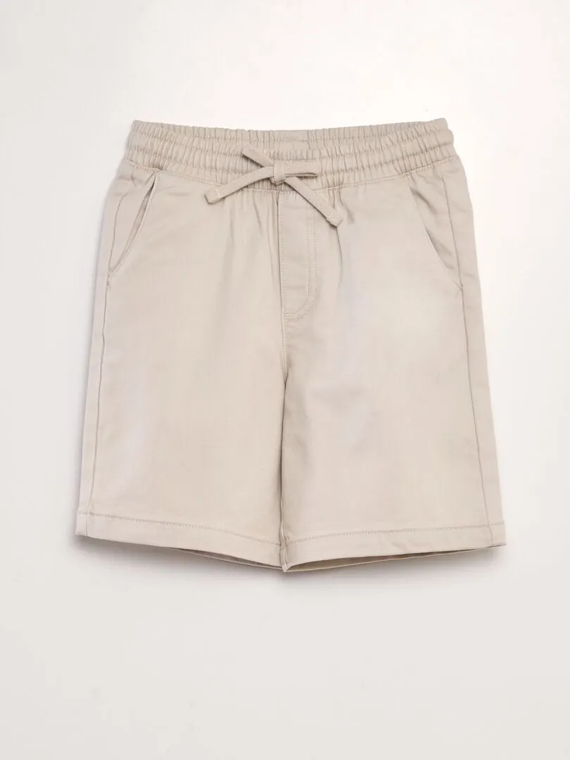 BERMUDAS CON CINTURA ELáSTICA  GRIS