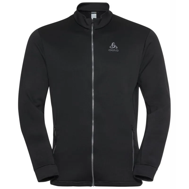 BERRA Men's Odlo Polar de media capa con cremallera completa (negro)
