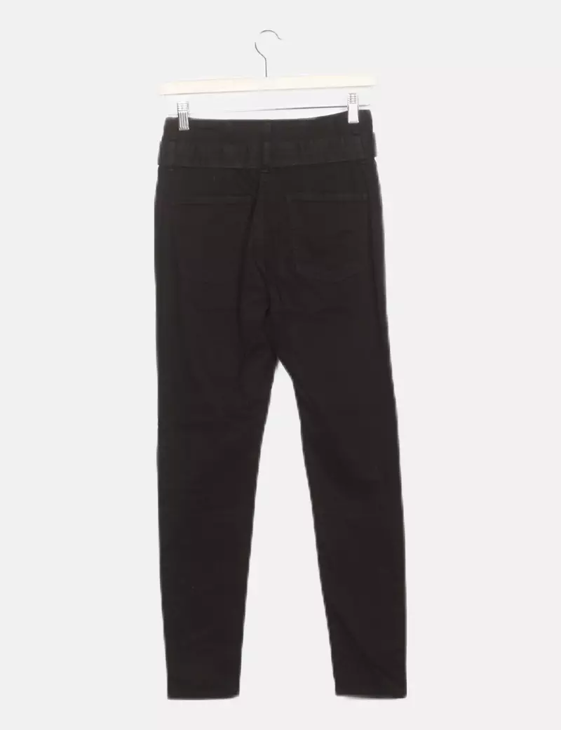 Bershka Jeans negro cinturón