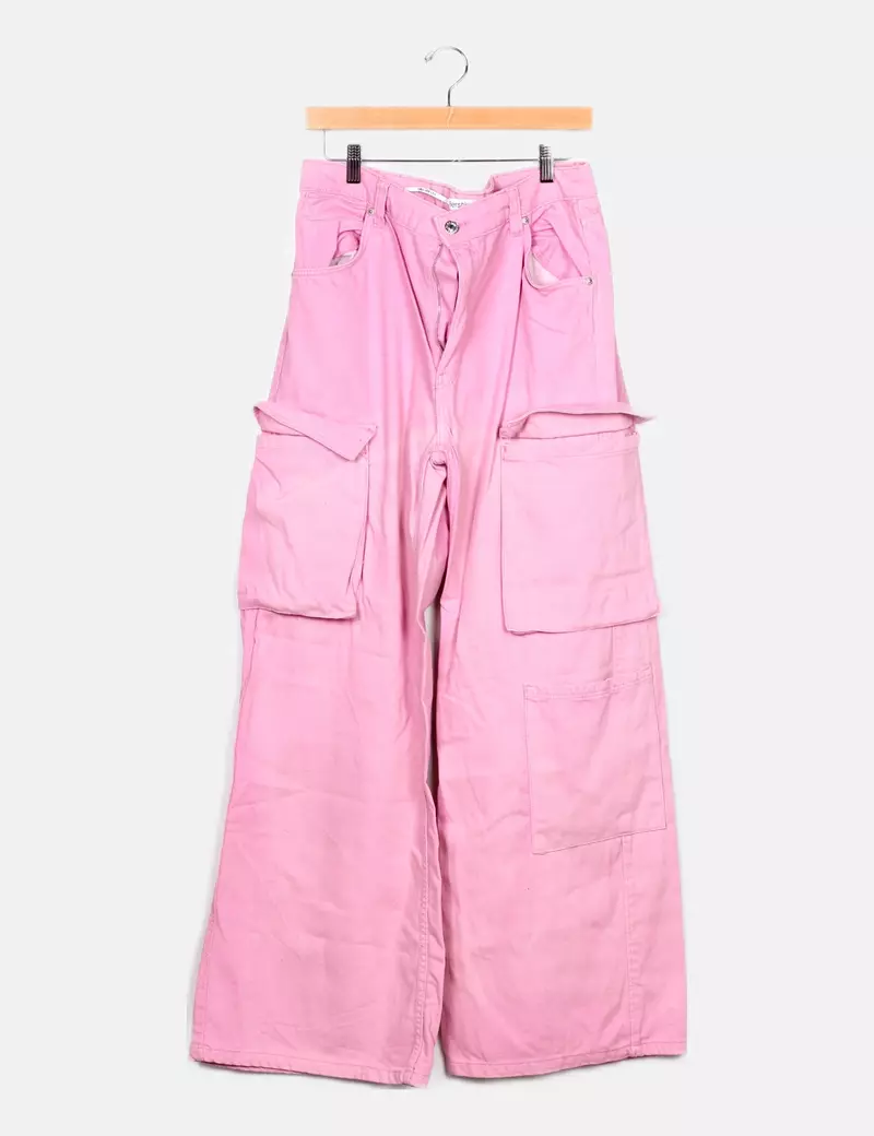 Bershka Jeans rosa cargo