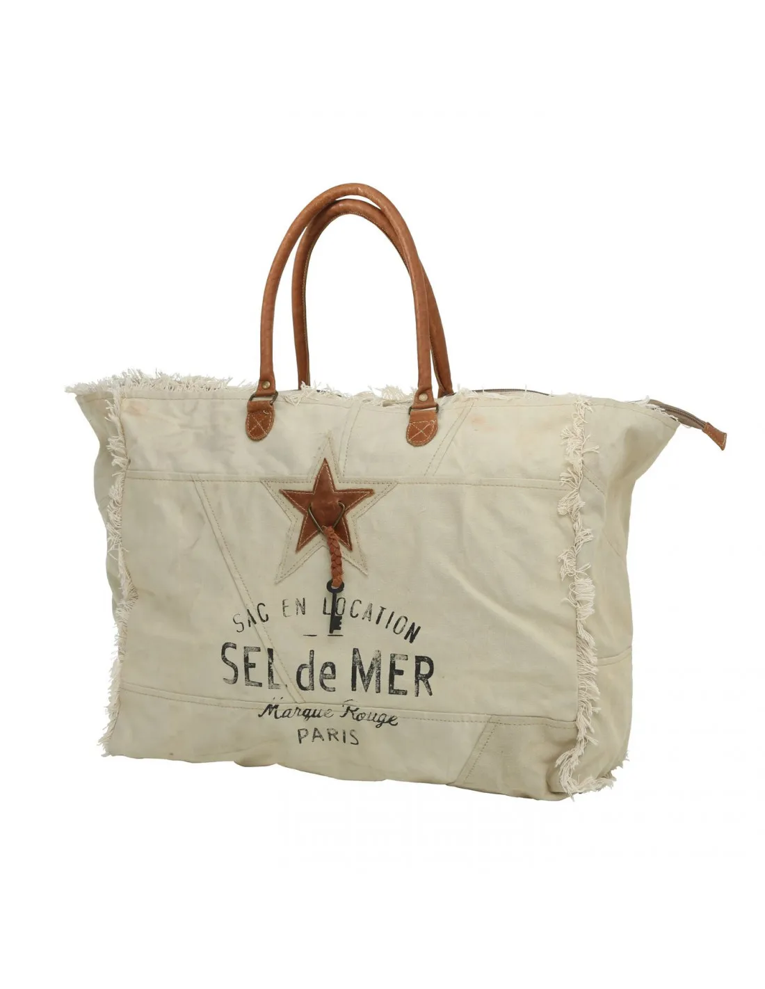 Bolsa marina vintage de algodón