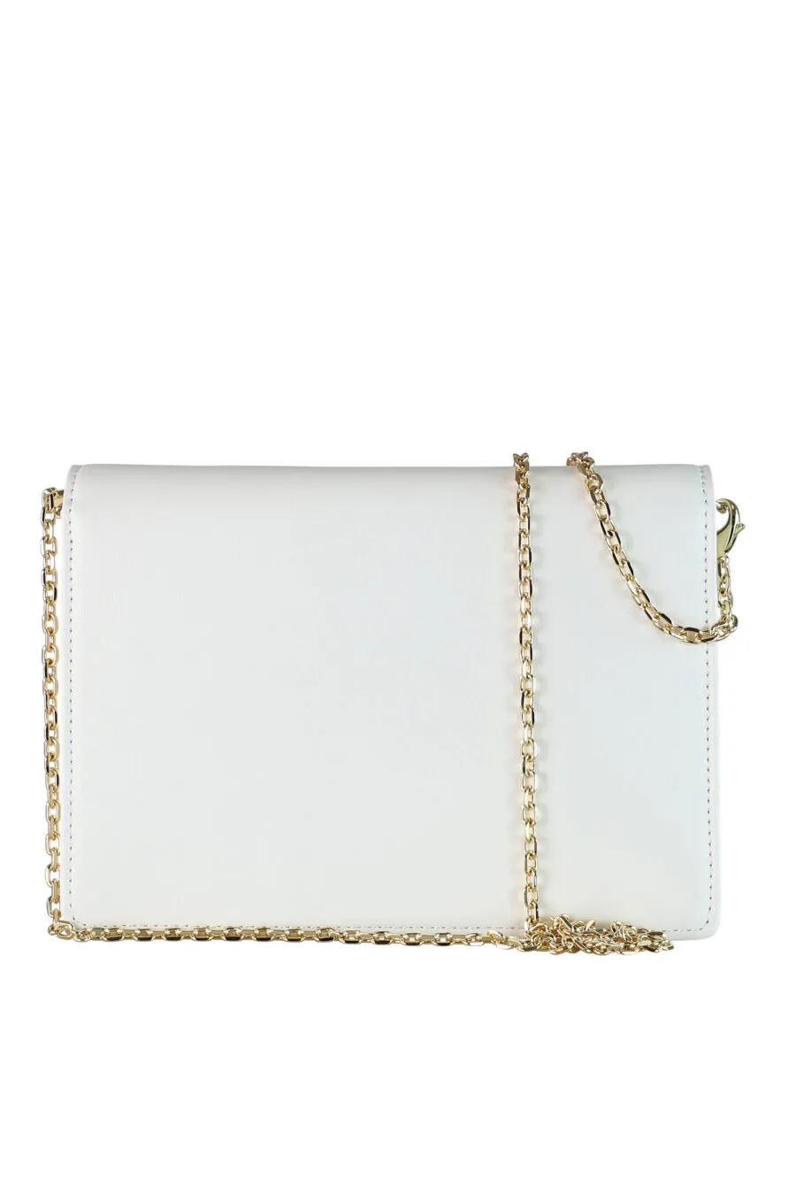 Bolso bandolera blanco con cadena y minilogo