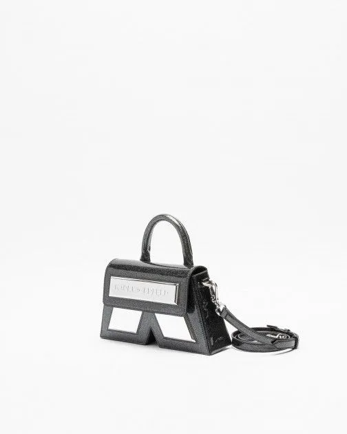 Bolso de mano Karl Lagerfeld Icon K SP CB Glitter Negro