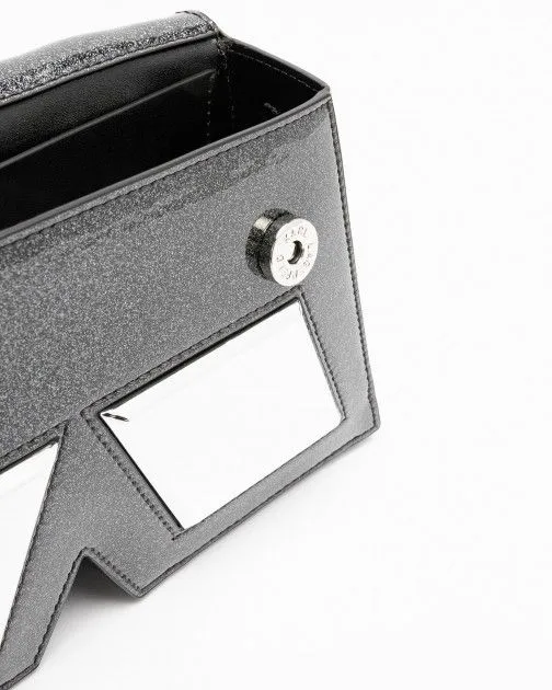 Bolso de mano Karl Lagerfeld Icon K SP CB Glitter Negro