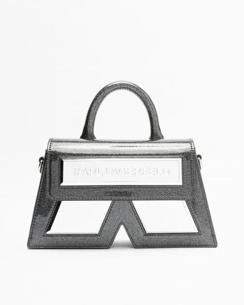 Bolso de mano Karl Lagerfeld Icon K SP CB Glitter Negro