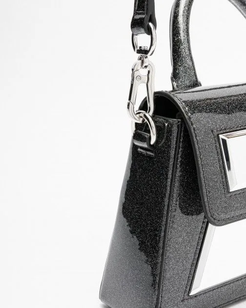 Bolso de mano Karl Lagerfeld Icon K SP CB Glitter Negro