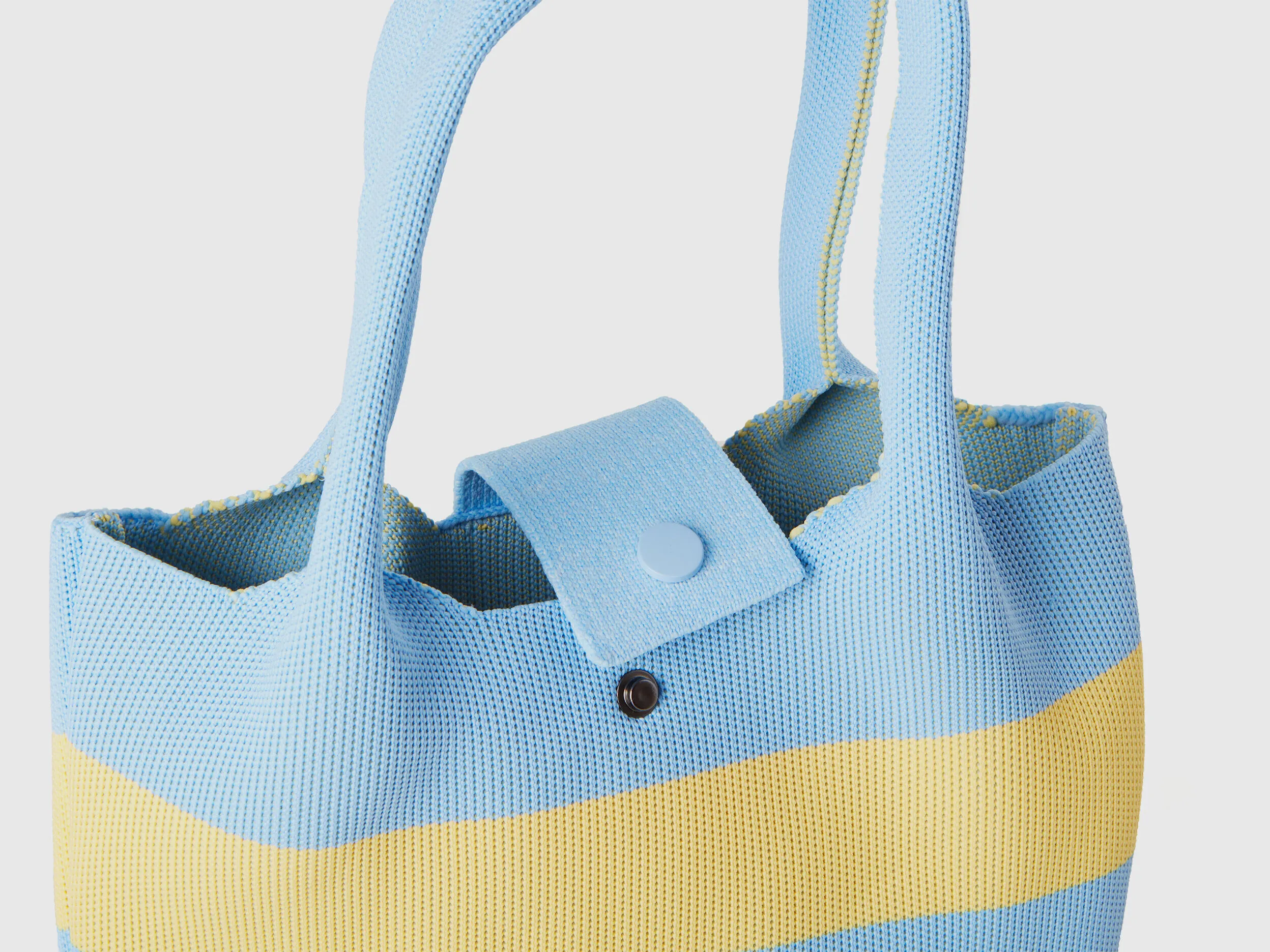 Bolso shopper de punto a rayas