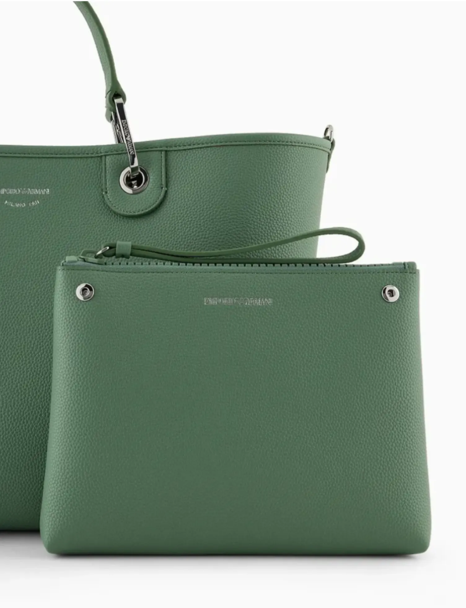 Bolso Shopper Grande Piel Verde Emporio Armani
