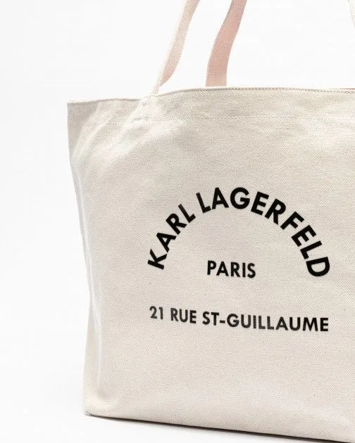 Bolso tote Karl Lagerfeld K/Rue ST Guillaume Canvas Tote Beige