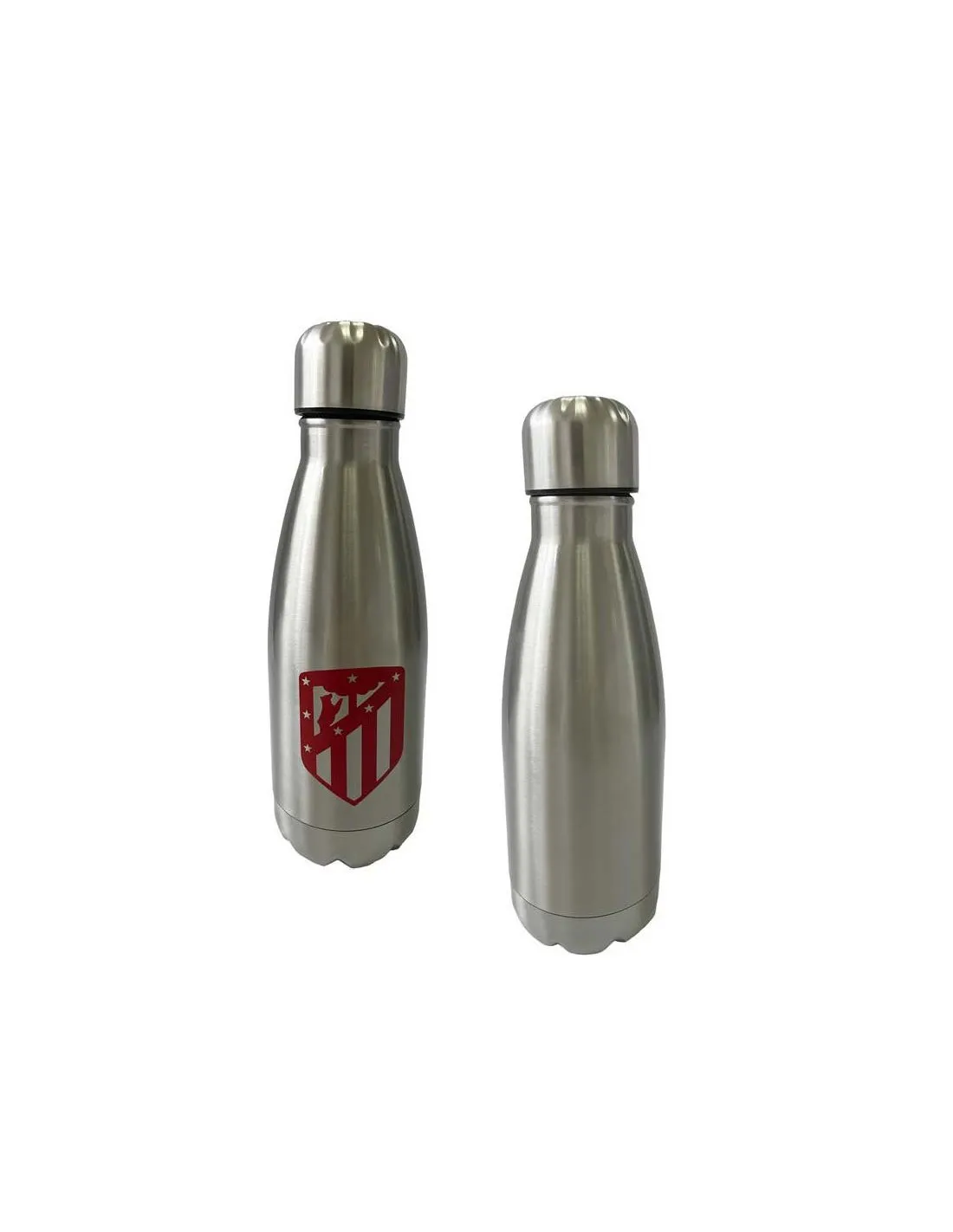 Botella plateada de acero Atlético de Madrid 550 ml.
