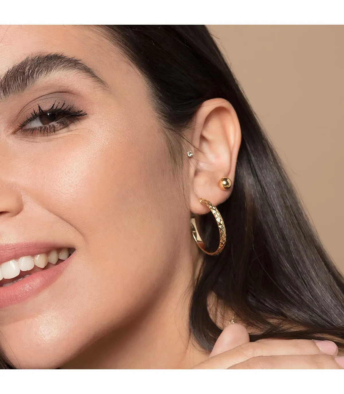 Boucles d'oreilles or jaune Emma 7 mm 18 Carats
