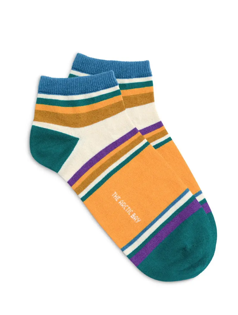 Calcetines tobilleros multicolor de algodón orgánico