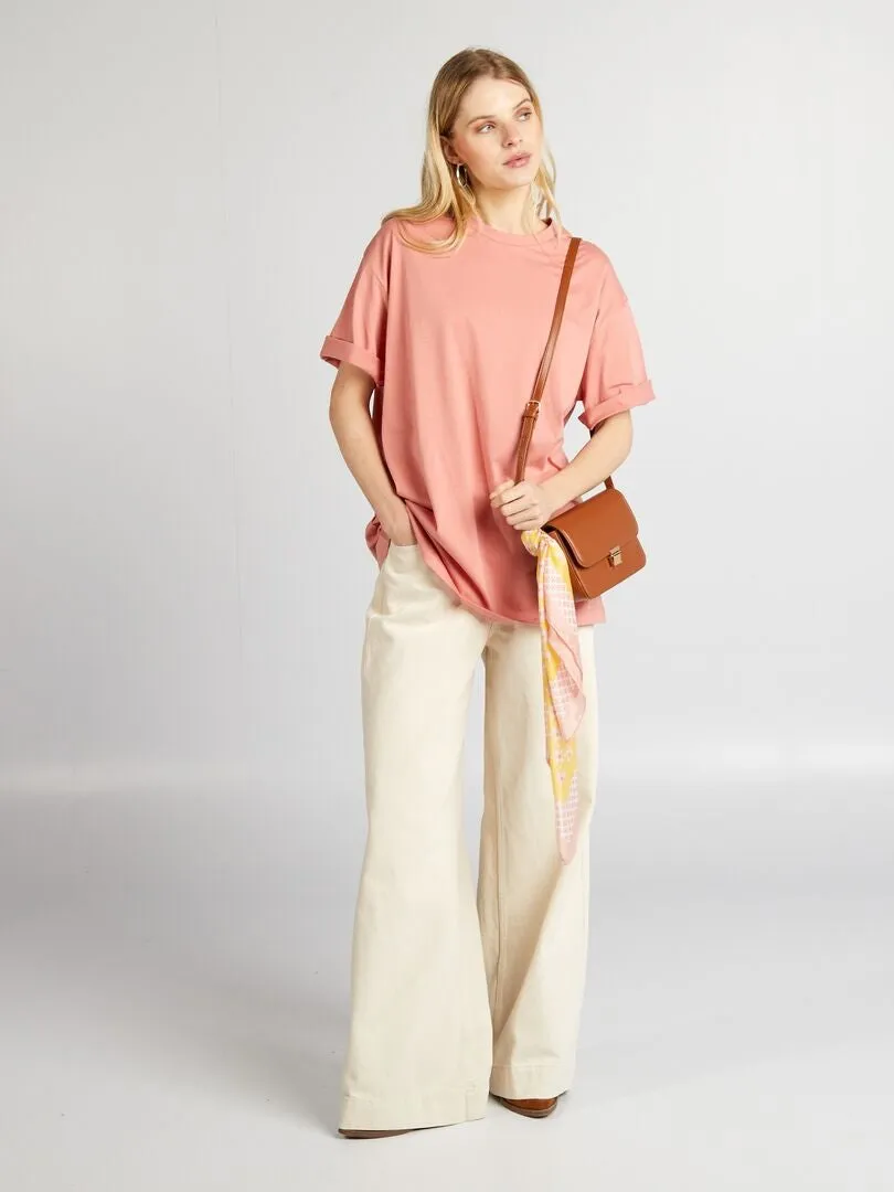 CAMISETA BáSICA OVERSIZE  ROSA