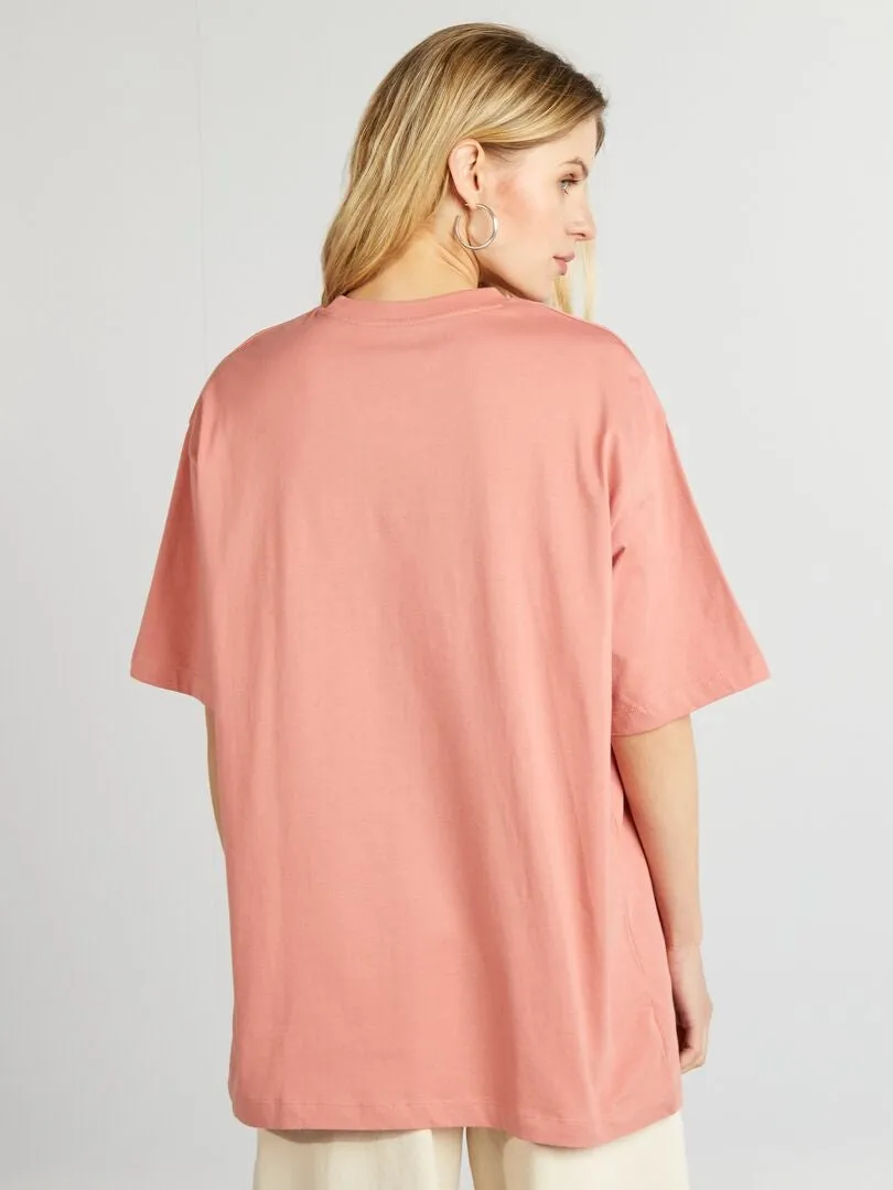 CAMISETA BáSICA OVERSIZE  ROSA