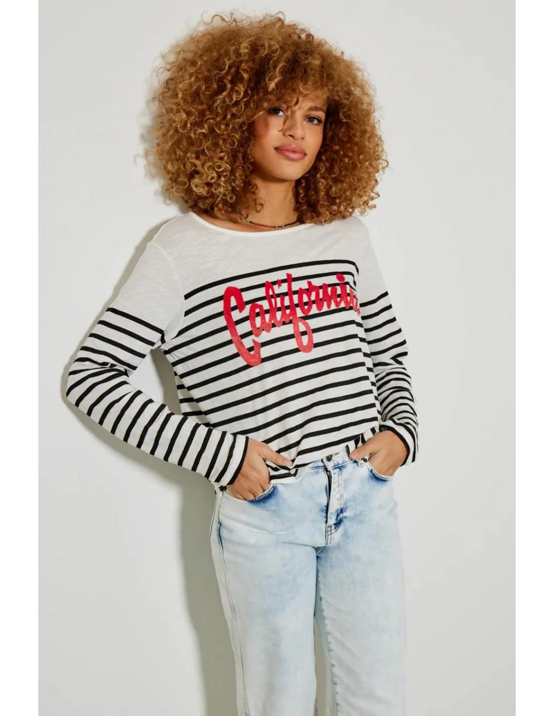 CAMISETA CON ESTAMPADO A RAYAS FIVE PARIS CALIFORNIA