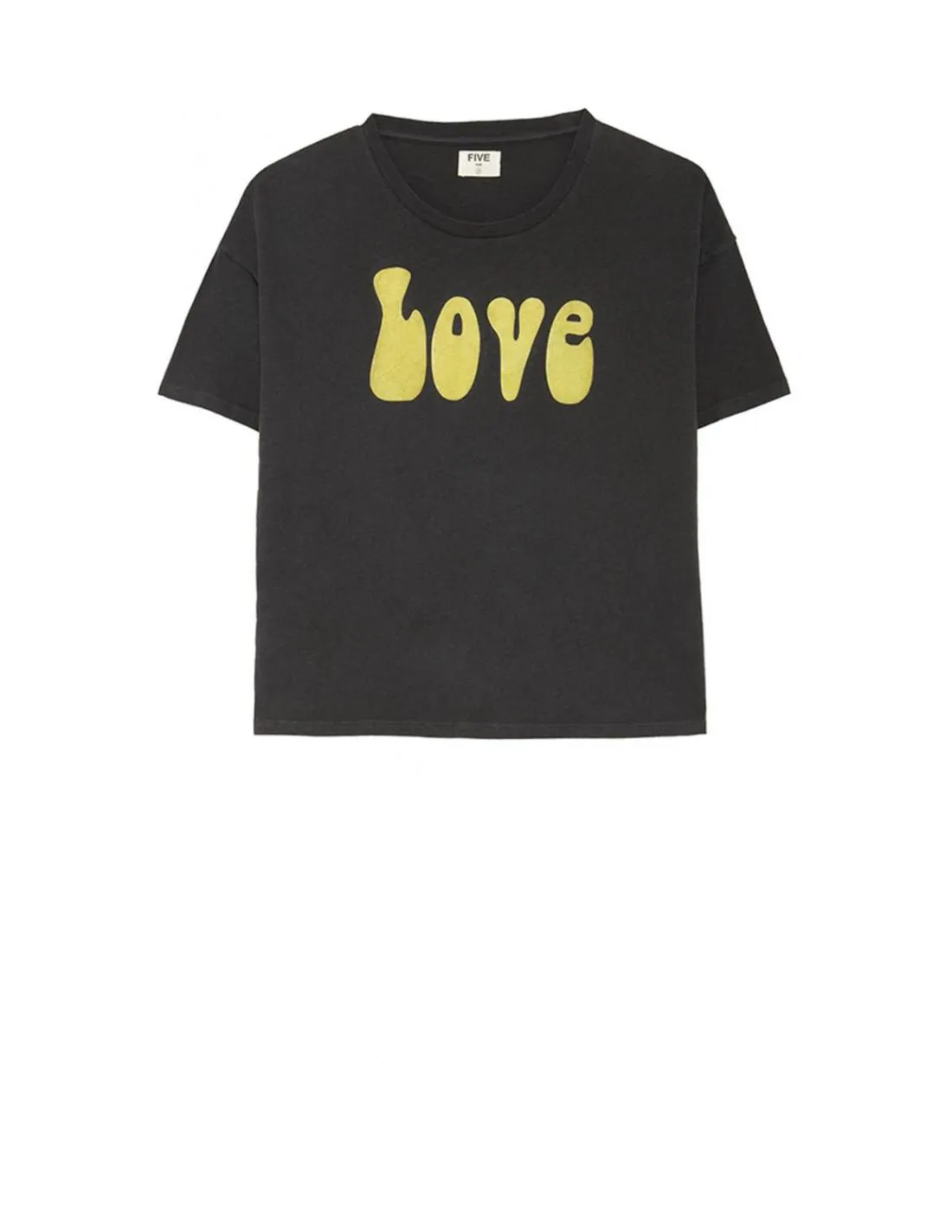 CAMISETA CON ESTAMPADO LOVE AMARILLO FIVE PARIS