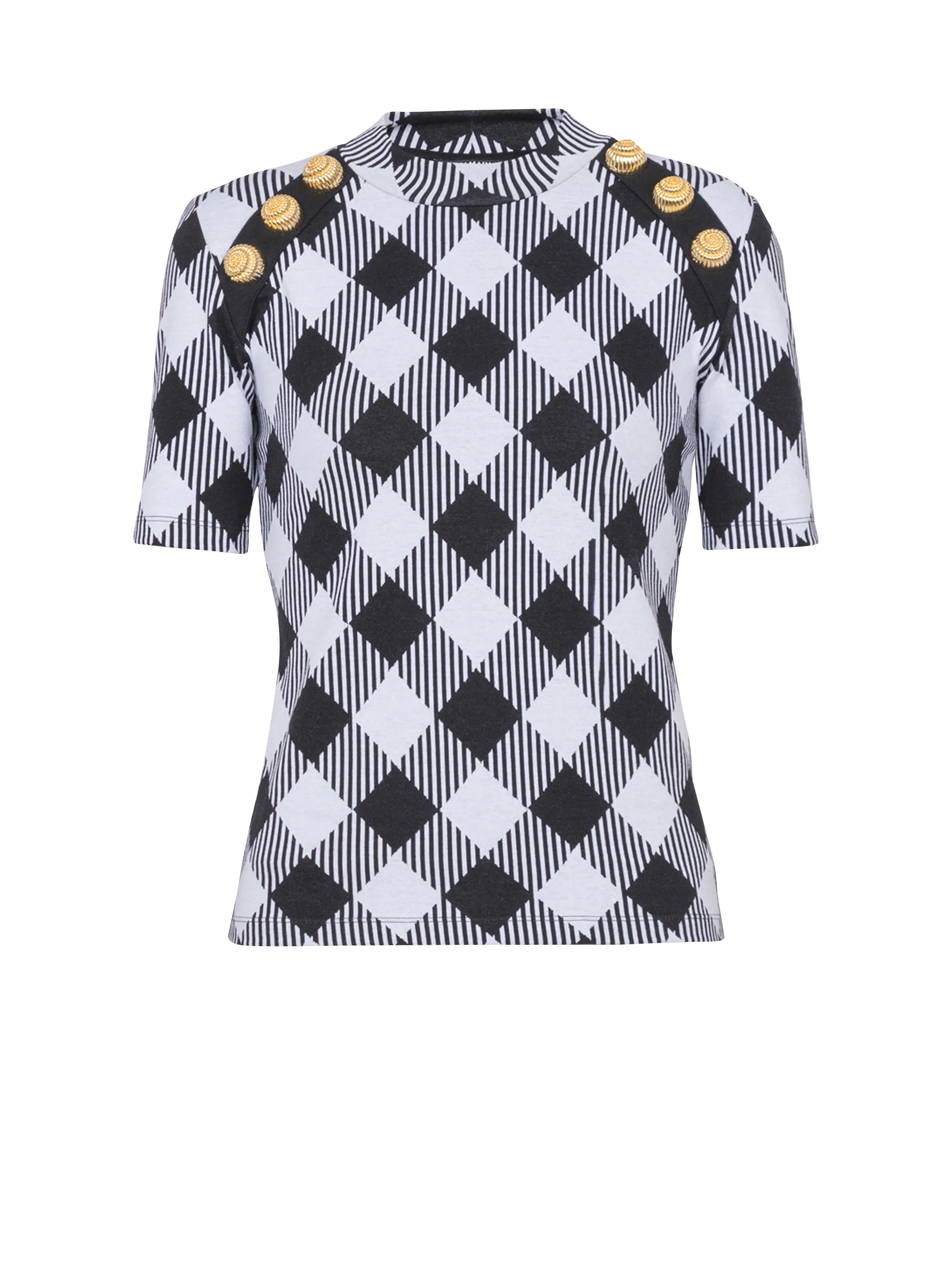 Camiseta de botones con motivo vichy