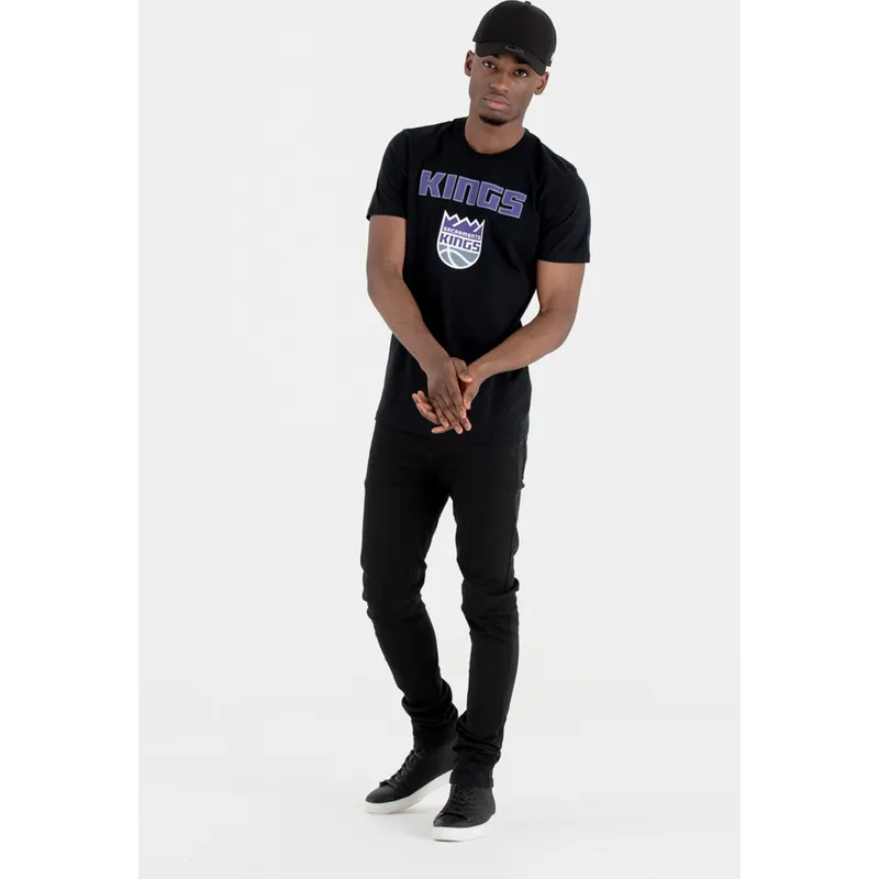 Camiseta de manga corta negra de Sacramento Kings NBA de New Era
