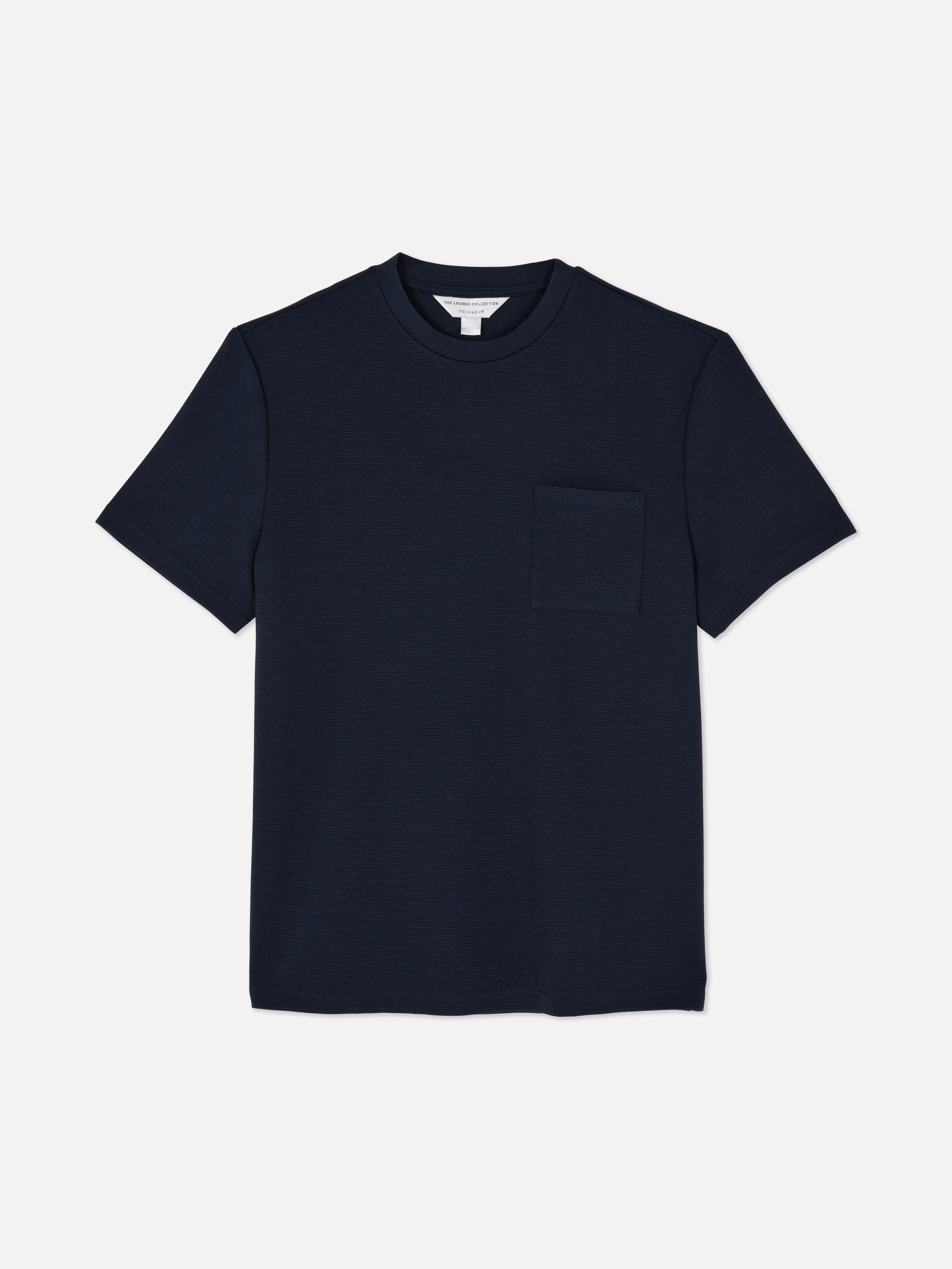 Camiseta de pijama otomana acanalada con bolsillo