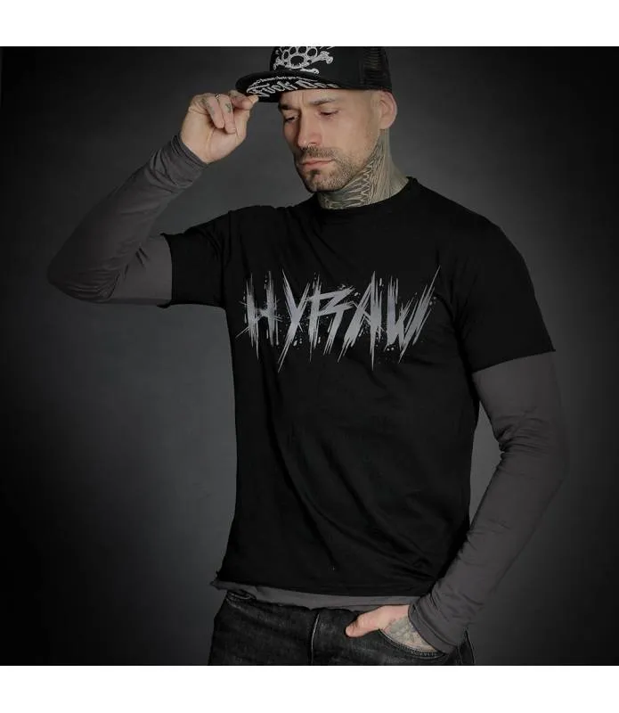 CAMISETA MANGA LARGA HOMBRE RITUAL NEGRA Y GRIS HYRAW SP23M17