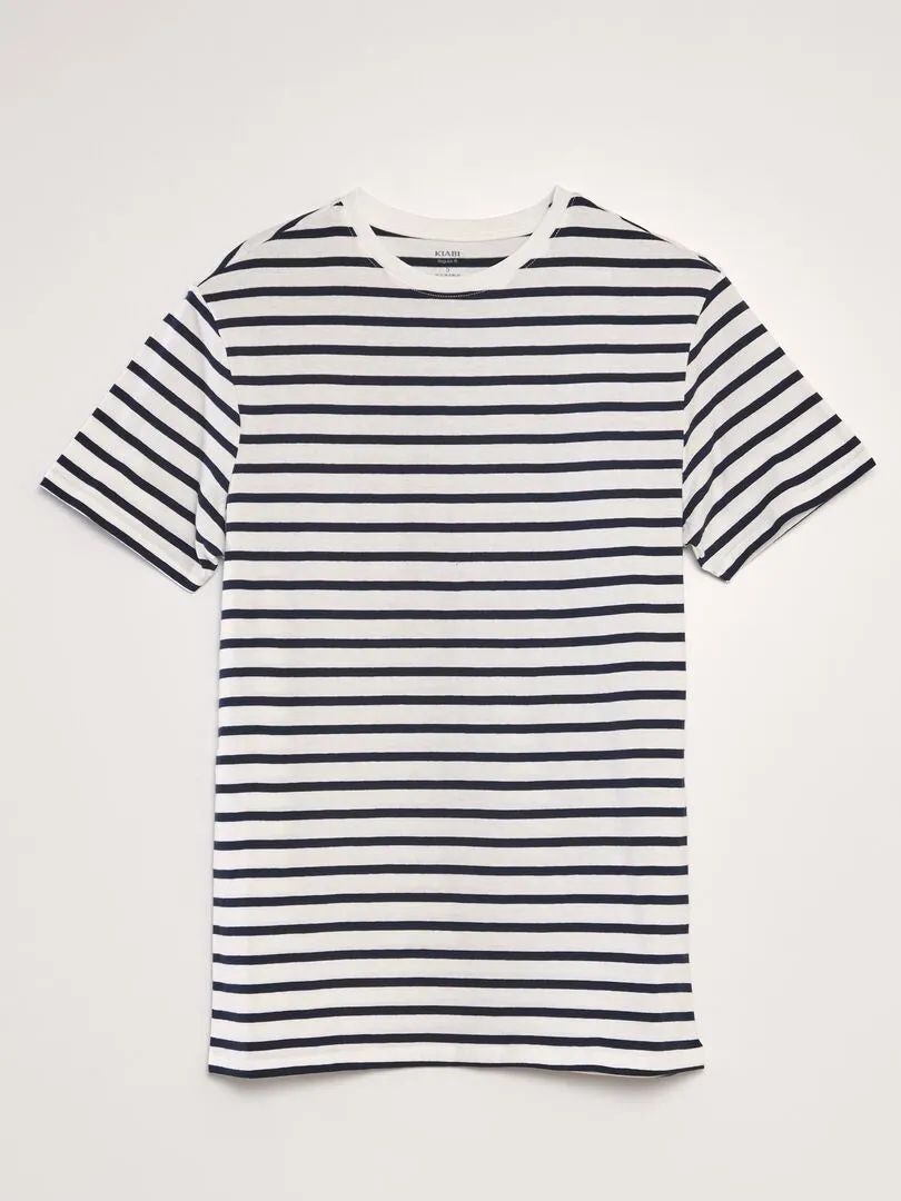 CAMISETA MARINERA DE ALGODóN  BLANCO