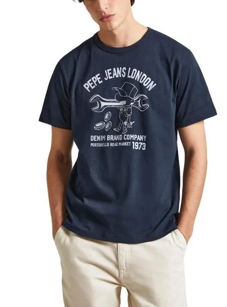 Camiseta Pepe Jeans Cedric Marino Para Hombre