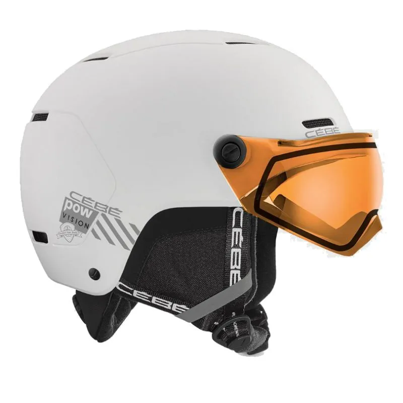 CASCO DE ESQUí CON VISERA CEBE POW VISION (BLANCO VARIO NARANJA CAT. 13)