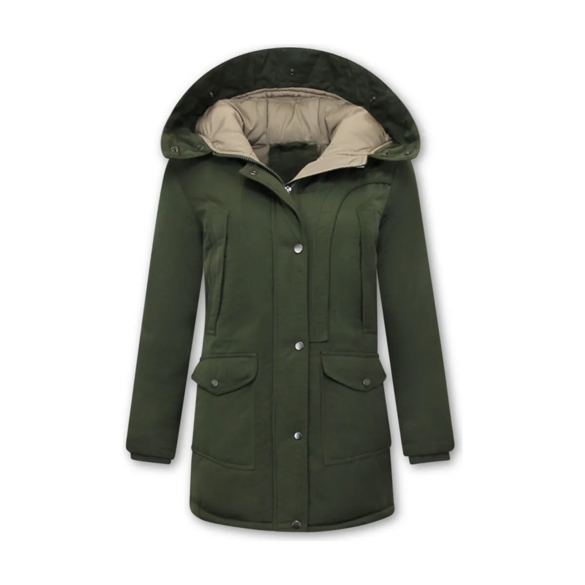 Chaqueta Capucha Acolchado Mujer