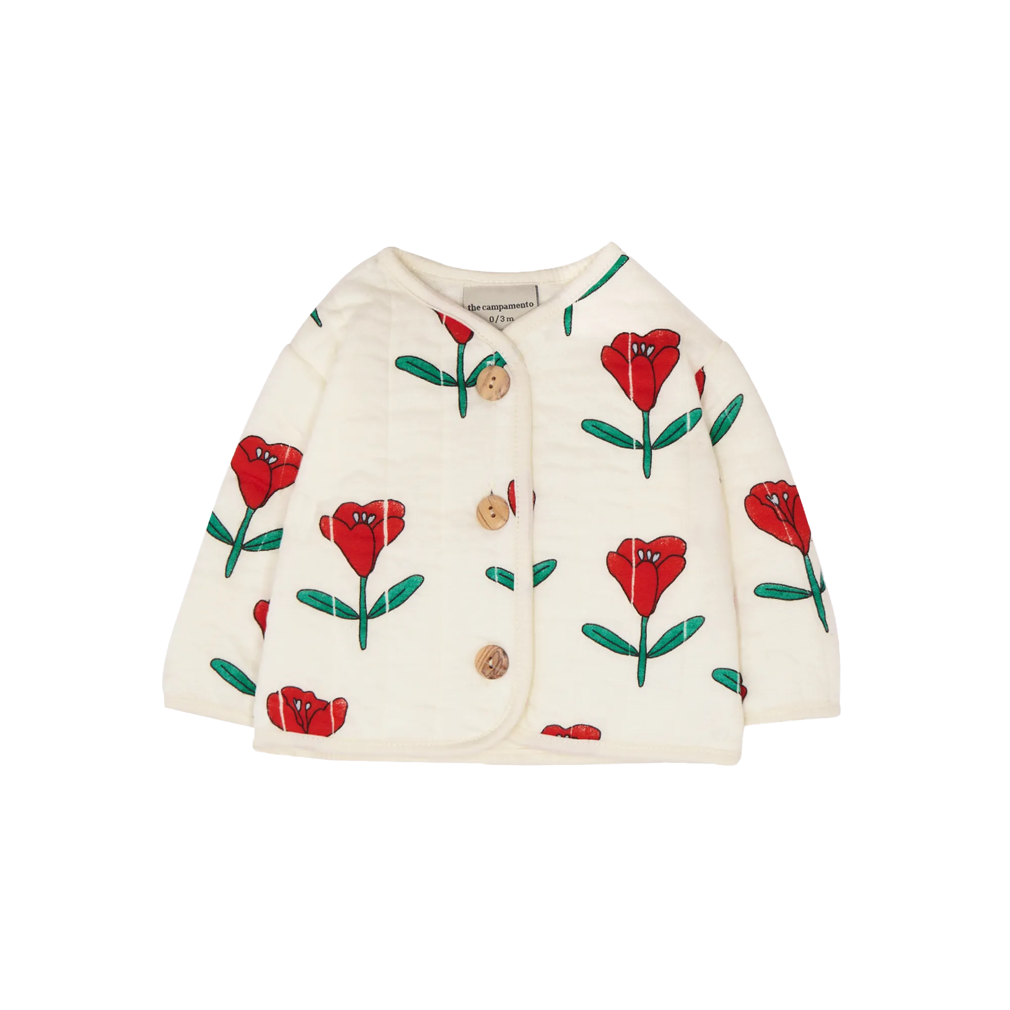 Chaqueta corta de algodón estampada en blanco