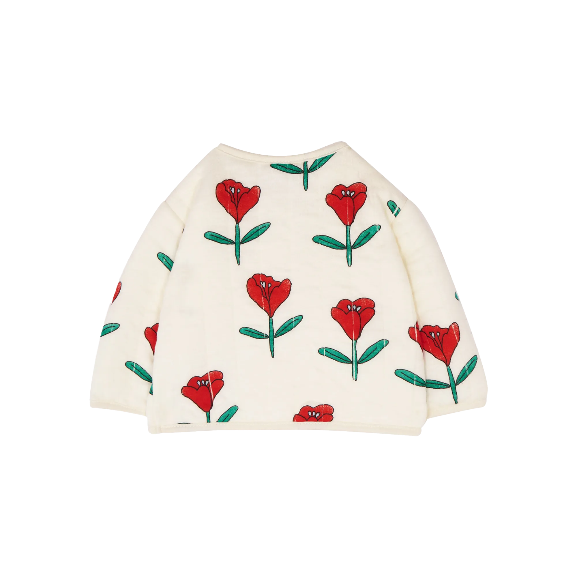 Chaqueta corta de algodón estampada en blanco