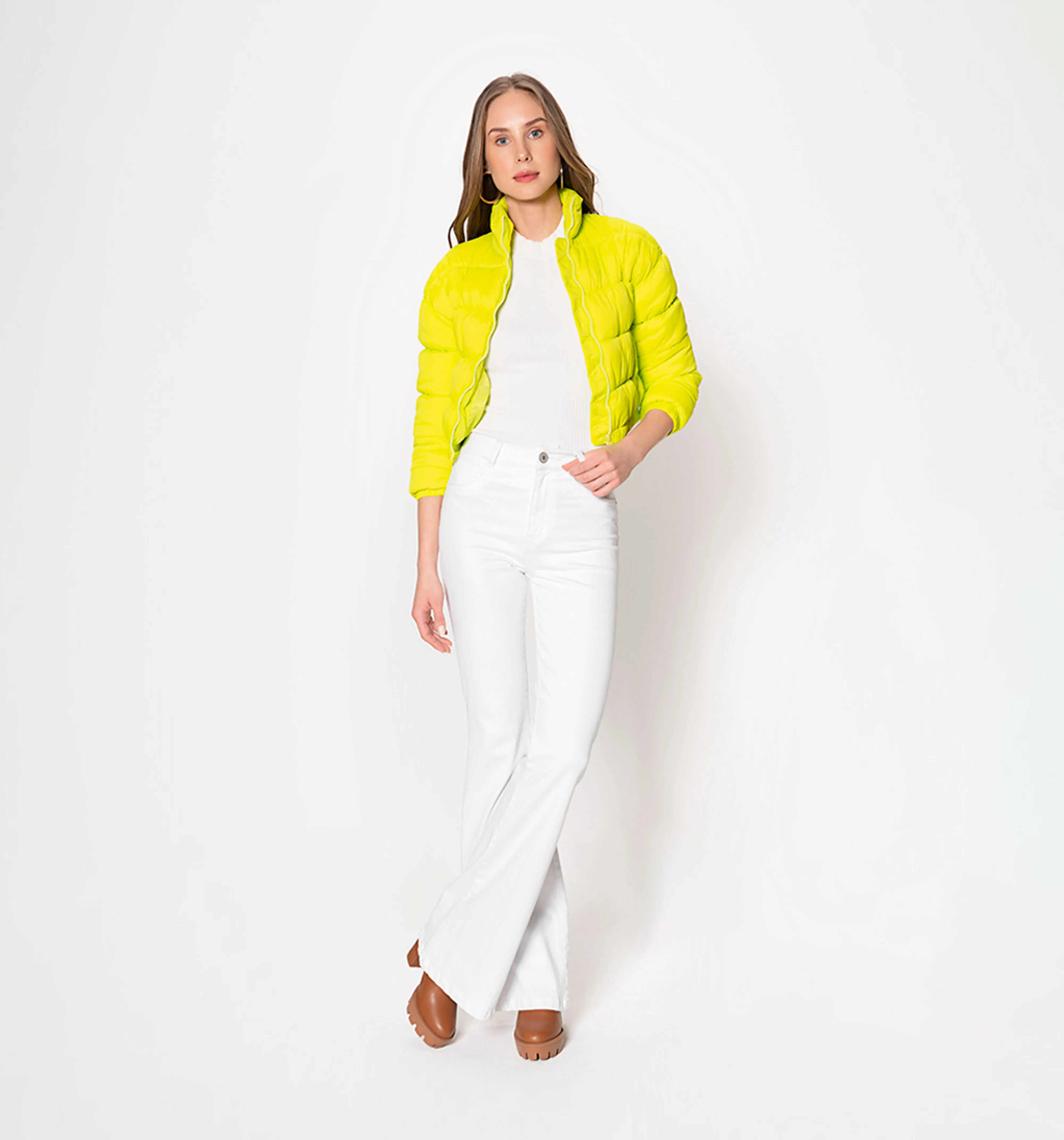 Chaqueta crop acolchada