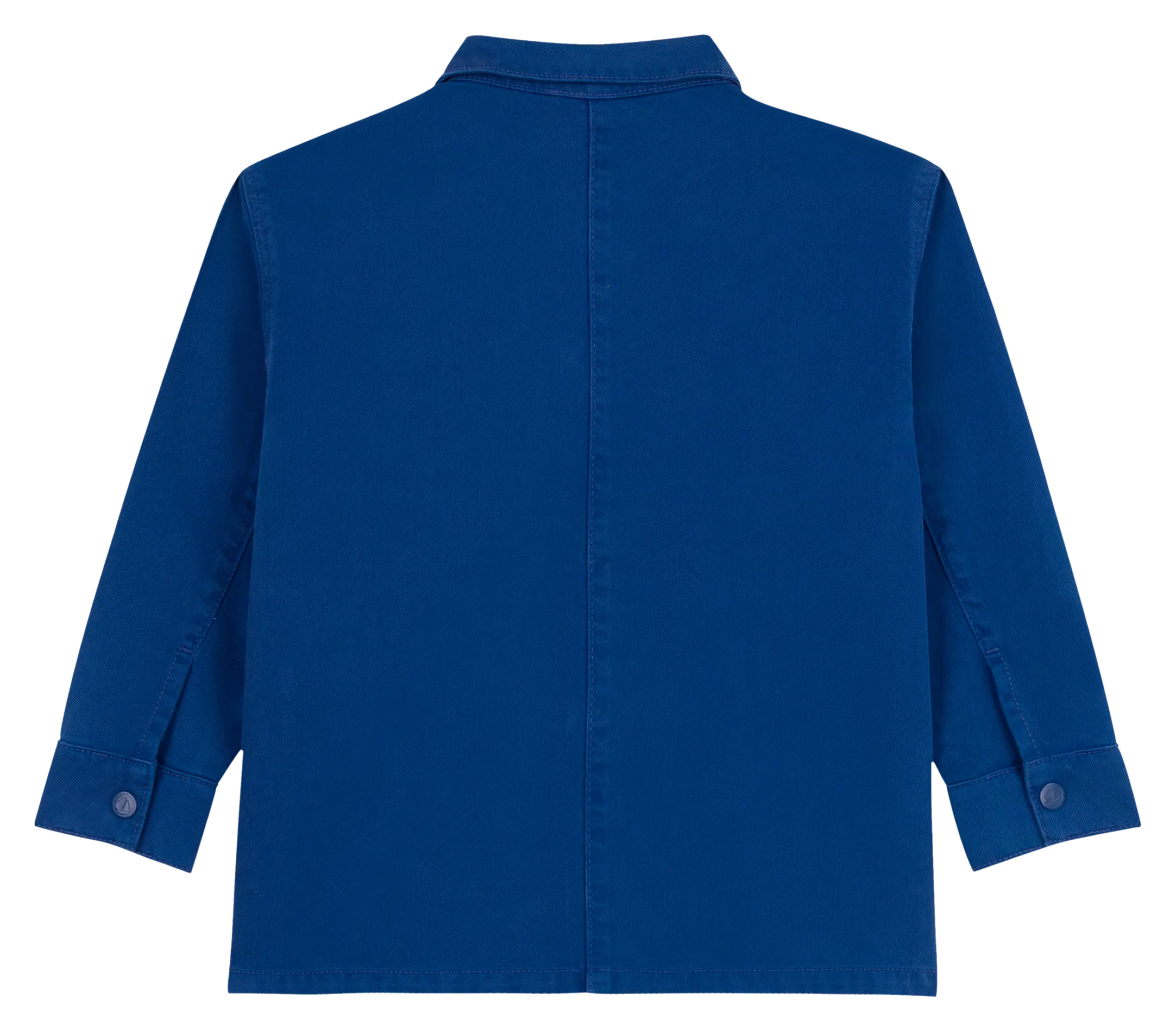 Chaqueta de mezcla de algodón con cuello clásico en azul