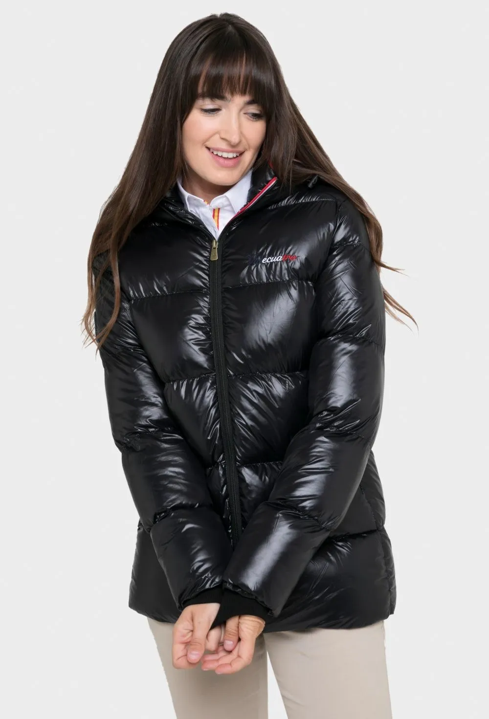 Chaqueta larga acolchada negra