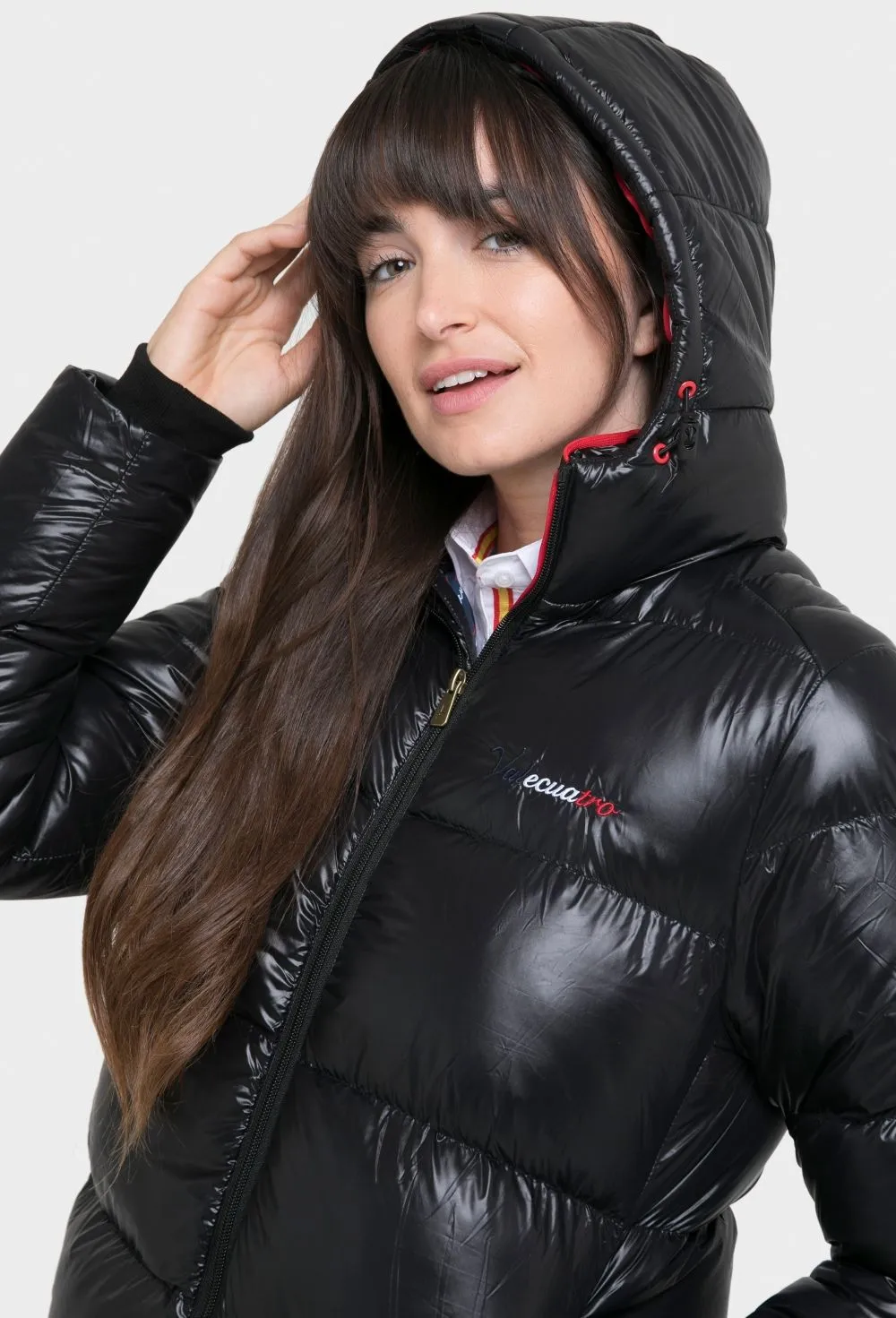 Chaqueta larga acolchada negra