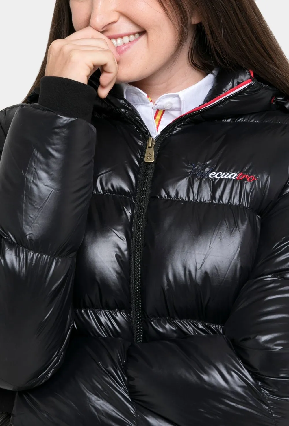 Chaqueta larga acolchada negra