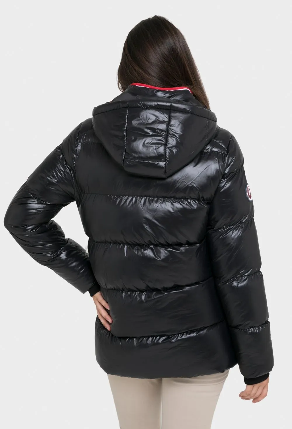Chaqueta larga acolchada negra