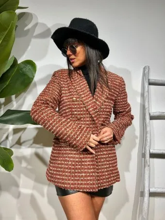 Chaqueta Tweed ITALLO Rojo