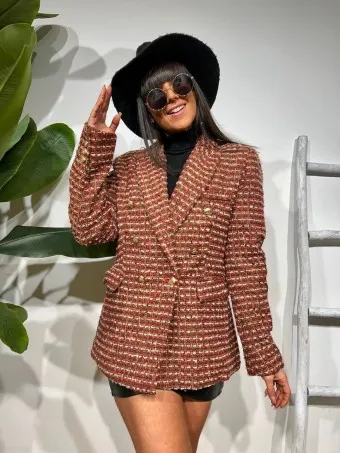 Chaqueta Tweed ITALLO Rojo