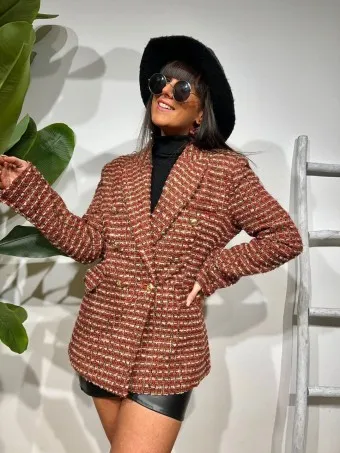 Chaqueta Tweed ITALLO Rojo
