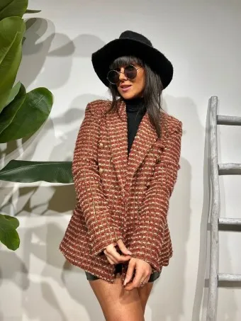Chaqueta Tweed ITALLO Rojo