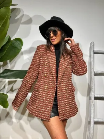 Chaqueta Tweed ITALLO Rojo