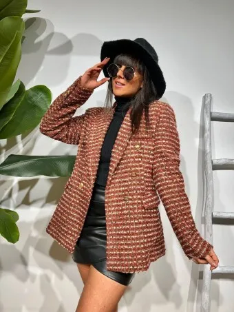 Chaqueta Tweed ITALLO Rojo