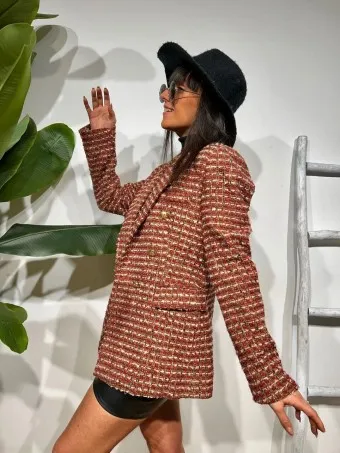 Chaqueta Tweed ITALLO Rojo