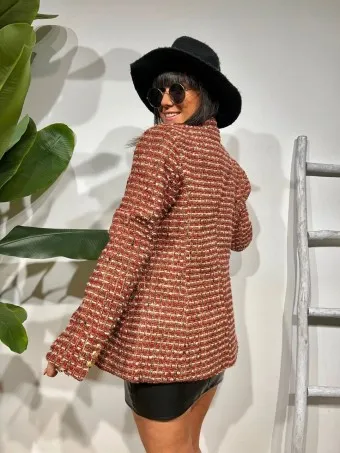 Chaqueta Tweed ITALLO Rojo
